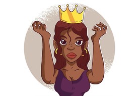 矢量彩色皇冠国外女孩