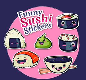 有趣的寿司贴纸