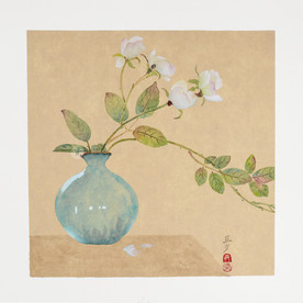 国画花卉茉莉花没骨法