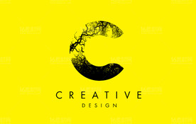 颓废树枝剪影LOGO英文 C