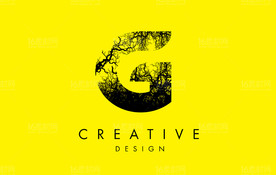 颓废树枝剪影LOGO英文 G