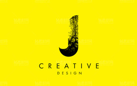 颓废树枝剪影LOGO英文 J