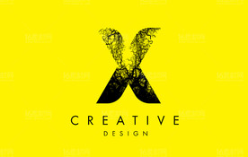 颓废树枝剪影LOGO英文 X