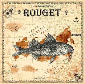 复古手绘鱼装饰画