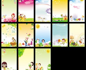 中小学校展板底板模板