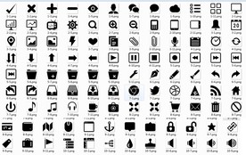 110个黑白png图标