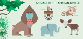 矢量卡通野生动物插画