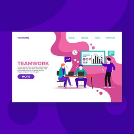 矢量卡通团队工作网页登陆页面