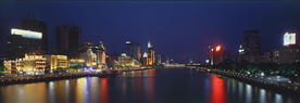 夜景 城市 繁华  珠江 江岸