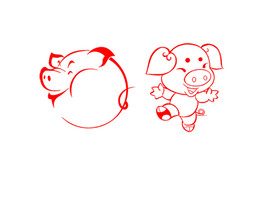 猪卡通简笔画