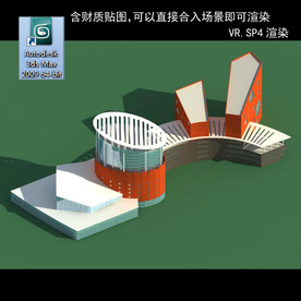 写字楼 现代办公楼 建筑模型图