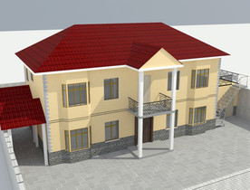 别墅效果图带飘窗