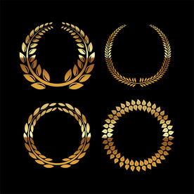 金色桂冠花环