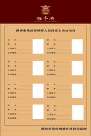销售人员公示牌