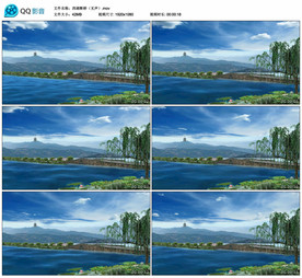 西湖断桥风景 舞台大屏背景视频