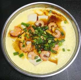 豆腐虾仁蒸蛋