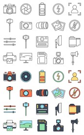 矢量照相元素图标