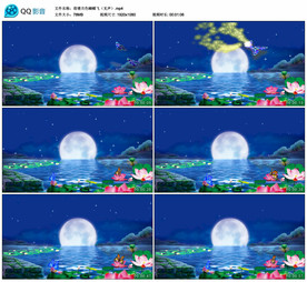 荷塘月色蝴蝶飞 舞台背景视频