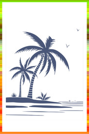 硅藻泥矢量雕刻椰子树