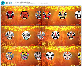 京剧脸谱戏曲 舞台背景视频素材