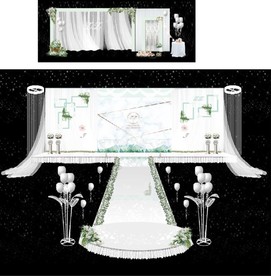 白色大理石简约婚礼效果图