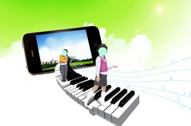 商务手机办公海报 手机办公海报