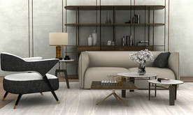 现代沙发椅子组合模型