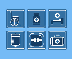 手绘卡通形象医疗图标插画设计