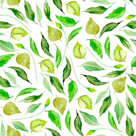 北欧小清新水彩叶子印花图案
