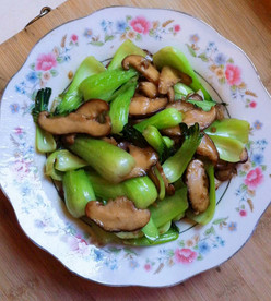 青菜炒香菇