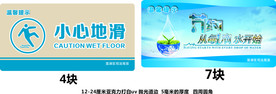 节约用水小心地滑安全提示牌