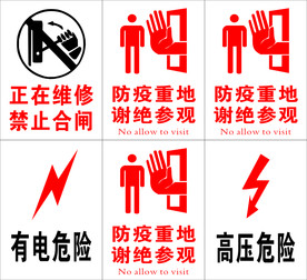 禁止合闸有电危险高压危险