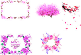 免扣花边 花框 花朵