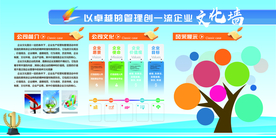 文化墙  蓝色 线条 圆形