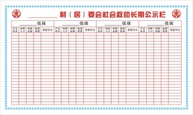 社会救助公示栏