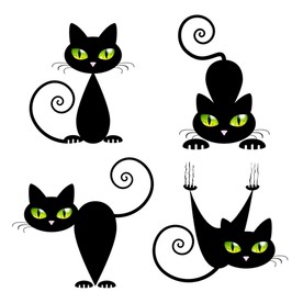 黑猫 动物 矢量 EPS 可爱