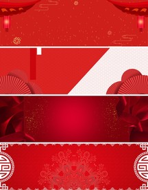 复古红色banner海报背景