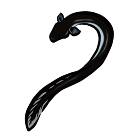 鳗鱼带鱼海产图案水彩绘画