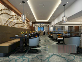 工装 餐厅 3d 模板 展厅