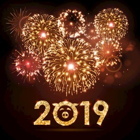 2019元旦烟花 猪年素材字体