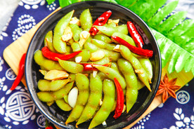 麻辣五香毛豆图片