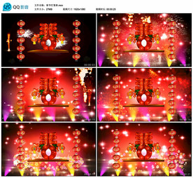 春节灯笼春字 舞台背景视频素材