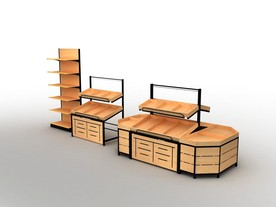 实木货架组合 简单模型