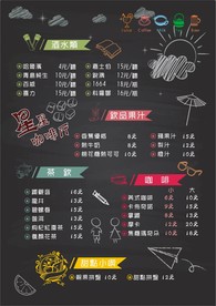 咖啡厅价目表