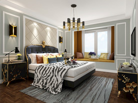 简欧卧室效果图3D模型