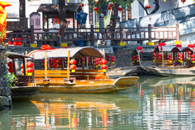 水乡  小船  逢简   游玩