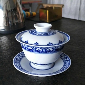 景德镇 瓷器 青花 盖碗 茶具
