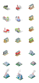 建筑工厂房子元素