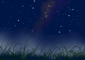 草地夜空繁星银河