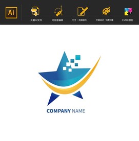 简约网络科技logo矢量标志